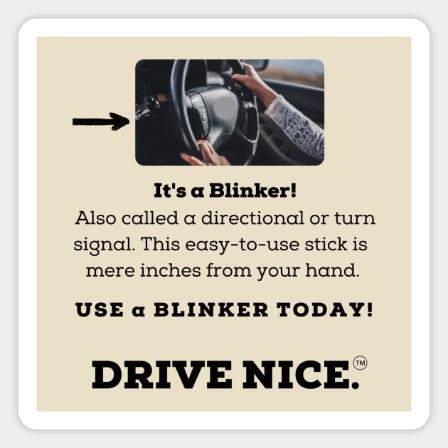 Drive Nice, use a blinker Magnet by TraciJ